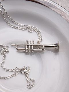 silver trumpet necklace by louise buchan