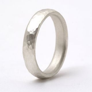 thin sterling silver hammered ring by tlk