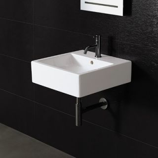 Bissonnet Area Boutique Ice Large Square Ceramic Bathroom Sink   20160