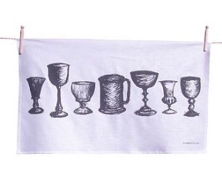 linen union glasses tea towel by warbeck & cox