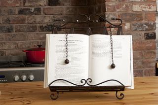 ornate metal cook book/recipe stand holder by the orchard