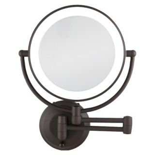 Zadro Dual Sided LED Lighted 1X/10X Mirror   Oil Rubbed Bronze