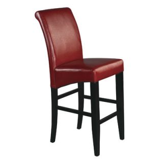 OSP Designs Parsons 30 Bar Stool with Cushion MET8630 Seat Color Crimson Re