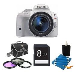 Canon EOS Rebel SL1 Digital SLR with EF S 18 55mm IS STM Lens White Kit