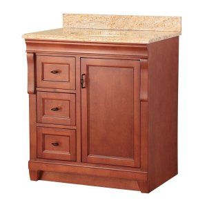 Foremost NACASETS3122DL Warm Cinnamon Naples 31 Single Basin Vanity with Left D