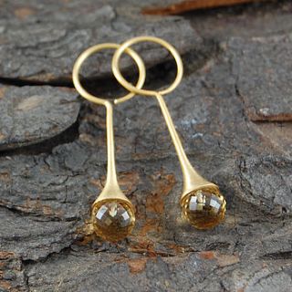 faceted vermeil citrine flute earrings by embers semi precious and gemstone designs