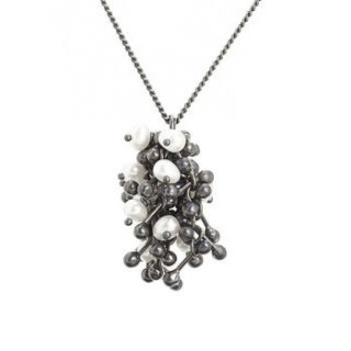 blossom silver cluster necklace by yen jewellery