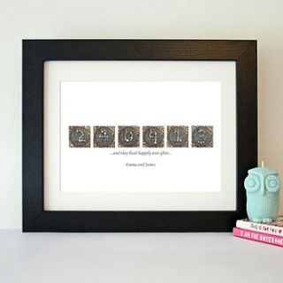 personalised date art print by hope and love