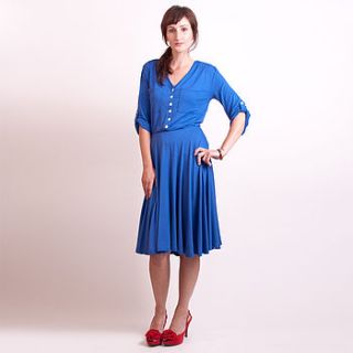 button up jersey maggie dress with sleeves by nancy dee