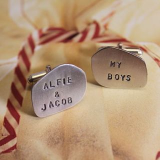 personalised organic cufflinks by posh totty designs boutique