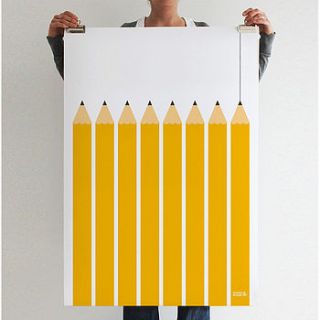 yellow drawing pencils print by showler and showler
