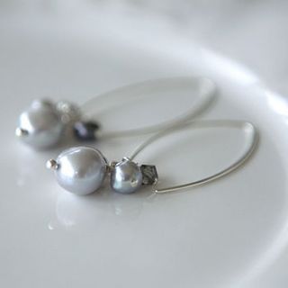 silver pearl cluster earrings by samphire jewellery
