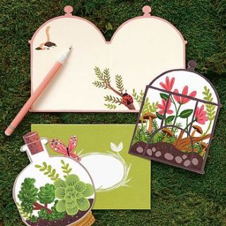 set of ten terrarium shaped notecards by fox and star