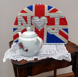 personalised union jack tea cosy by jojo accessories