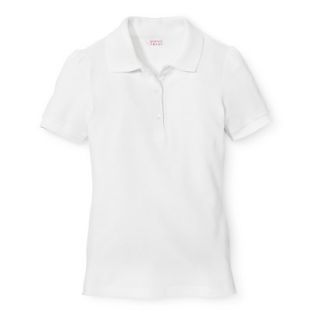 French Toast Girls School Uniform Short Sleeve Polo   White 18