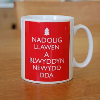 welsh christmas mug by adra