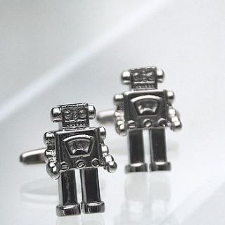 personalised robot cufflinks by penelopetom direct ltd