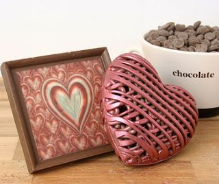 molten love hearts chocolate gift box by unique chocolate
