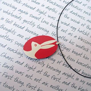 hand painted hare pendant by cuckoo tree studio
