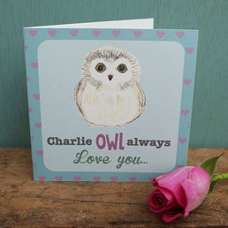 personalised 'owl always love you' card by sparks living