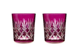 set of two pineapple double old fashioned by gurasu   fine crystal