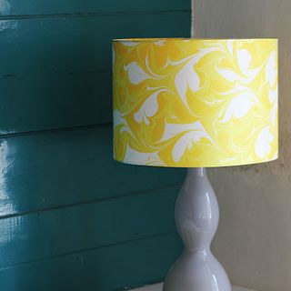 sunshine hand marbled silk lampshade by whitehorn