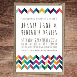 chevron wedding invitation and stationery by russet and gray