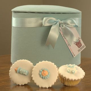 baby boy hat box cupcakes by original hat box cake co