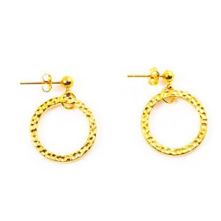 hammered effect hoop earrings by francesca rossi designs