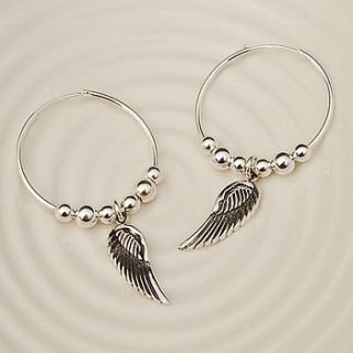 hoop angel wing earrings by indivijewels
