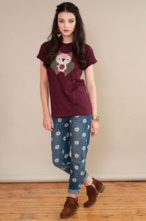 embroidered owl t shirt by not for ponies