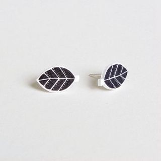 leaf earrings by lovely pigeon