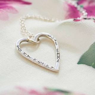 personalised large heart necklace by posh totty designs boutique