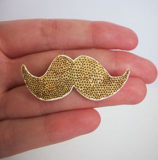 moustache plastic brooch by laurel howells