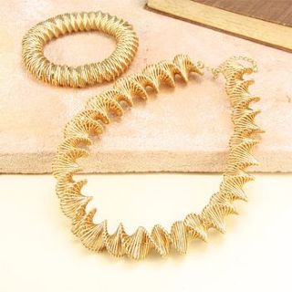 gold woven twist necklace and bracelet by lisa angel
