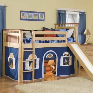 Bolton Furniture Bennington Twin Low Loft Bed with Bottom Curtain and