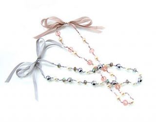 silk ribbon tied necklace by lily & joan