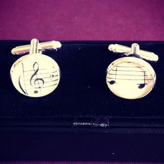 silver vintage music sheet cufflinks by all things brighton beautiful