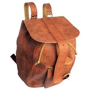 handmade natural cow leather backpack by cutme