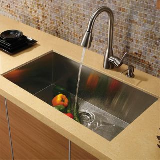 Vigo 32 x 19 Undermount 16 Gauge Single Bowl Kitchen Sink with