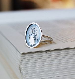 sterling silver 'bird and new shoots' ring by shere design