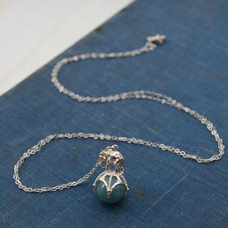 silver elephant on ball necklace by beau & arrow