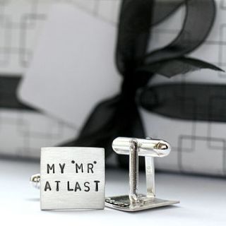 personalised silver valentines cufflinks by louy magroos