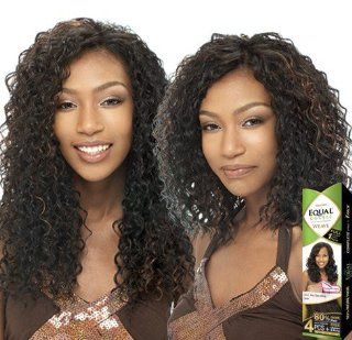 BEACH CURL 4PCS   Shake N Go Freetress Equal Synthetic Hair Double Weave Extensions #1  Hair Replacement Wigs  Beauty