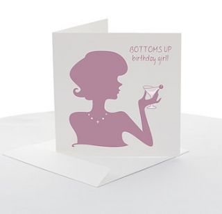 birthday card 'bottoms up' by white hanami