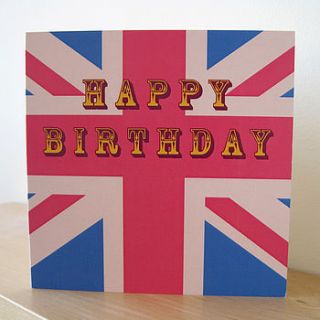 happy birthday card flag by jessica gully design
