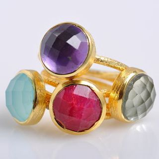 gemstone and gold vermeil stacking rings by rochelle shepherd jewels