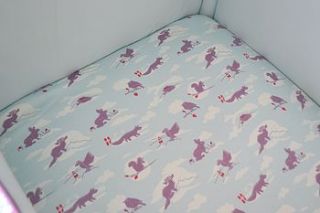 fauna of great britain organic cot sheet by quick brown fox of dulwich