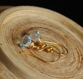 sky blue topaz gold vermeil earrings by prisha jewels