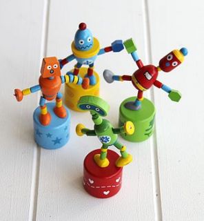 wooden push up robots by posh totty designs interiors